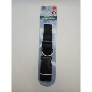 Dog Collar Size L Large Adjustable Solid Black Greenbrier Kennel Club 18-24